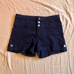 Navy Blue High-Waisted Shorts